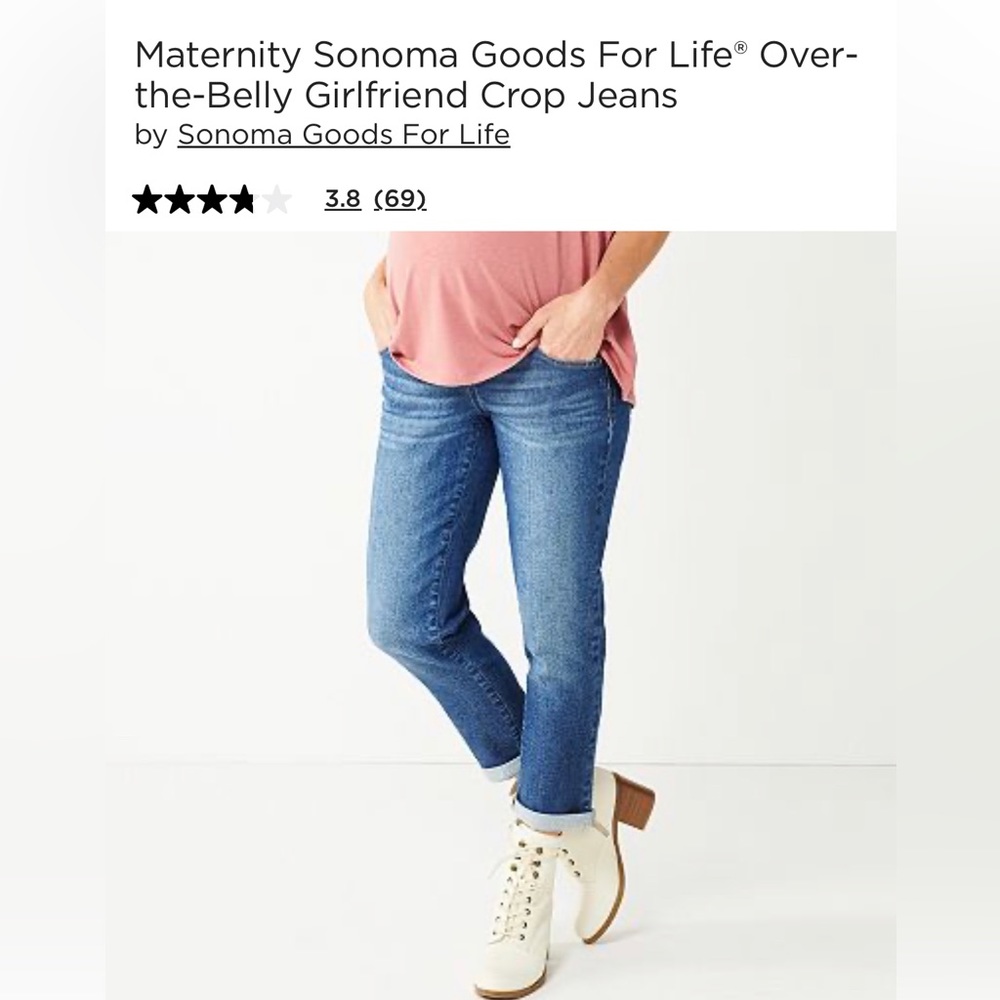Cropped maternity jeans